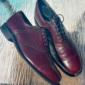 CLEANED Size 9 Footjoy Classics Cordovan Burgundy Oxford Dress Shoes Men’s 73981
